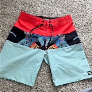 Billabong boys Tropical Board Shorts - Coral and Mint